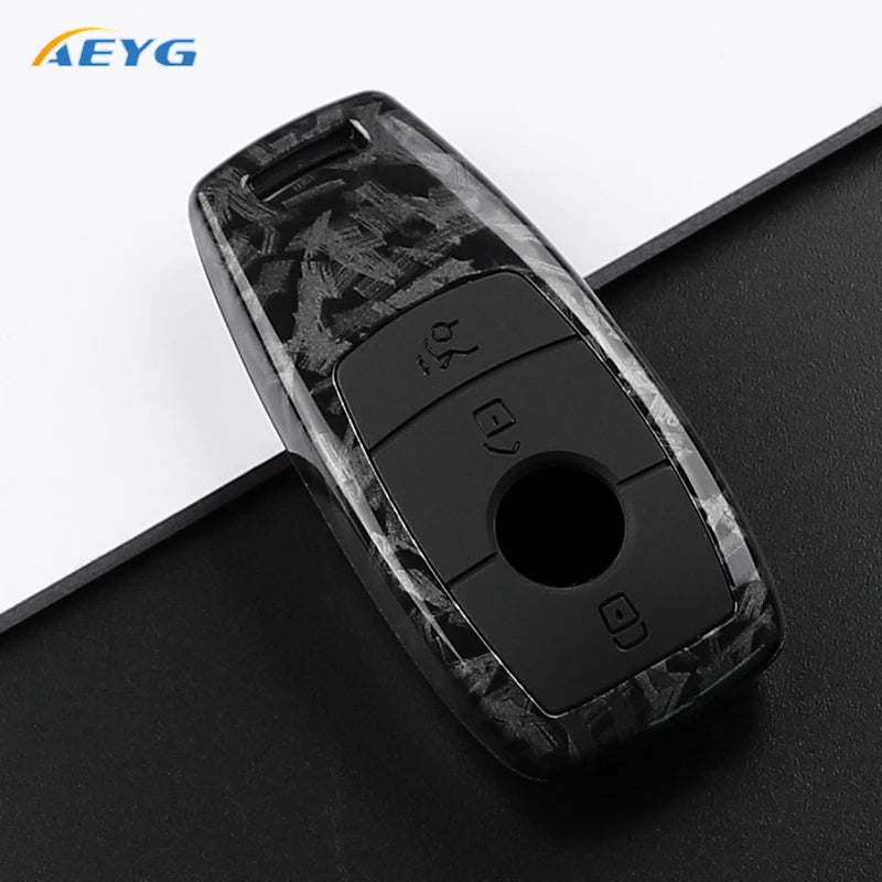 Carbon Fiber Car Key Case Cover For Mercedes Benz A C E S G GLS CLA Class W213 W177 W205 W222 X167 W176 AMG Accessories