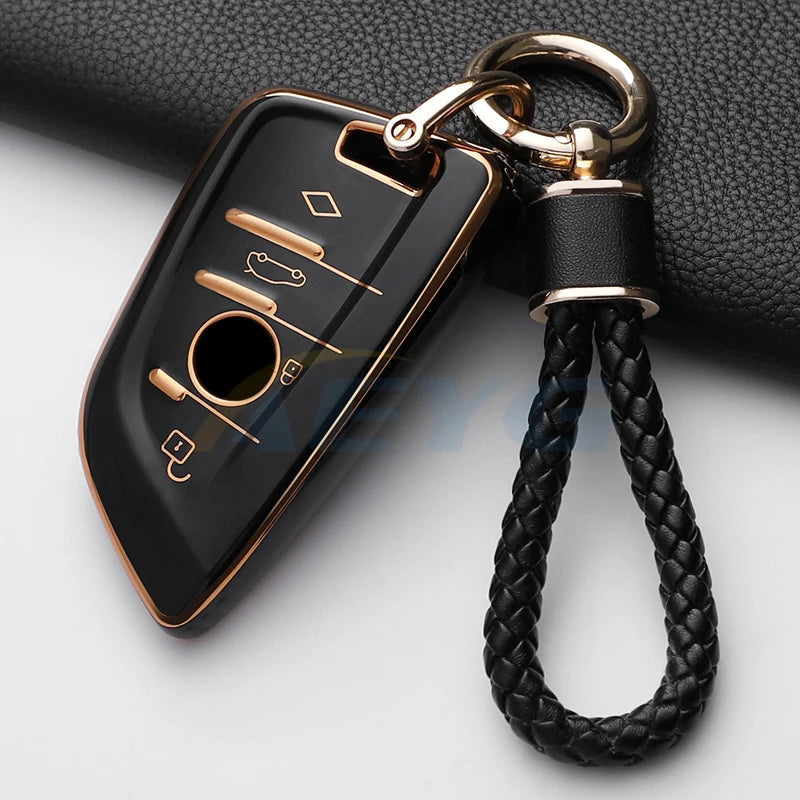 BMW Car Remote Key Case Cover Fob For X1 X3 X4 X5 X6 F15 F16 G30 3 5 7 Series G11 F48 Accessories Keychain