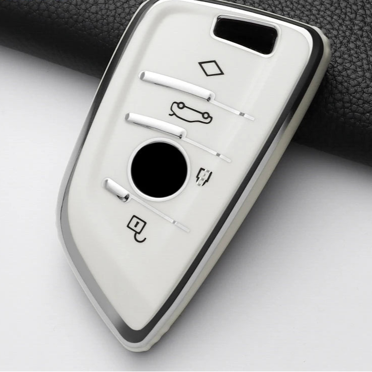 Car key fob cover on a gray background