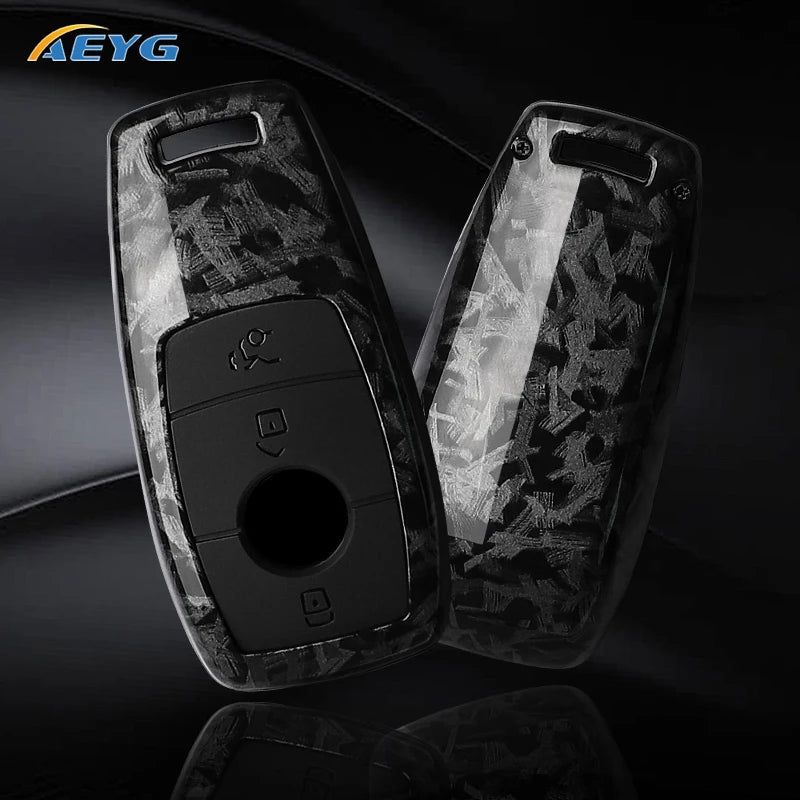 Carbon Fiber Car Key Case Cover For Mercedes Benz A C E S G GLS CLA Class W213 W177 W205 W222 X167 W176 AMG Accessories
