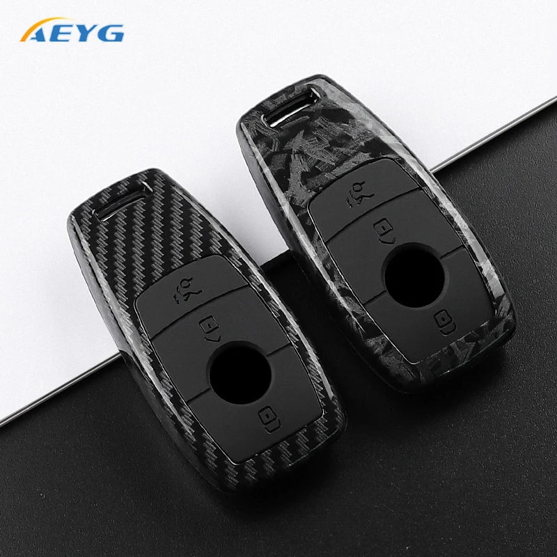 Carbon Fiber Car Key Case Cover For Mercedes Benz A C E S G GLS CLA Class W213 W177 W205 W222 X167 W176 AMG Accessories