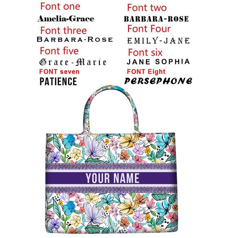 Personalized lady Handbag Canvas Book Tote Bag
