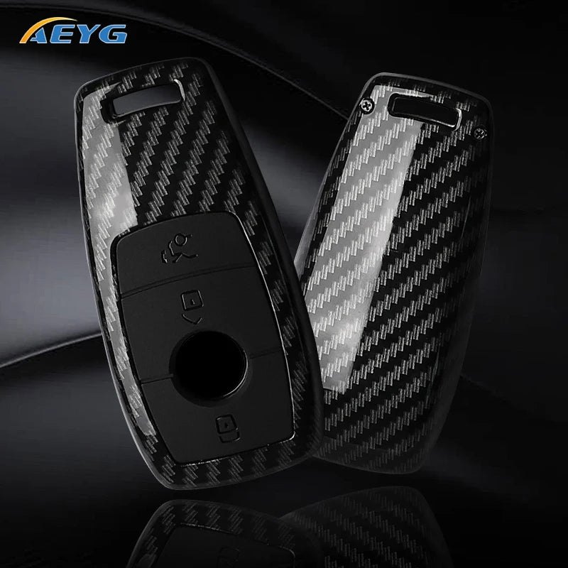 Carbon Fiber Car Key Case Cover For Mercedes Benz A C E S G GLS CLA Class W213 W177 W205 W222 X167 W176 AMG Accessories