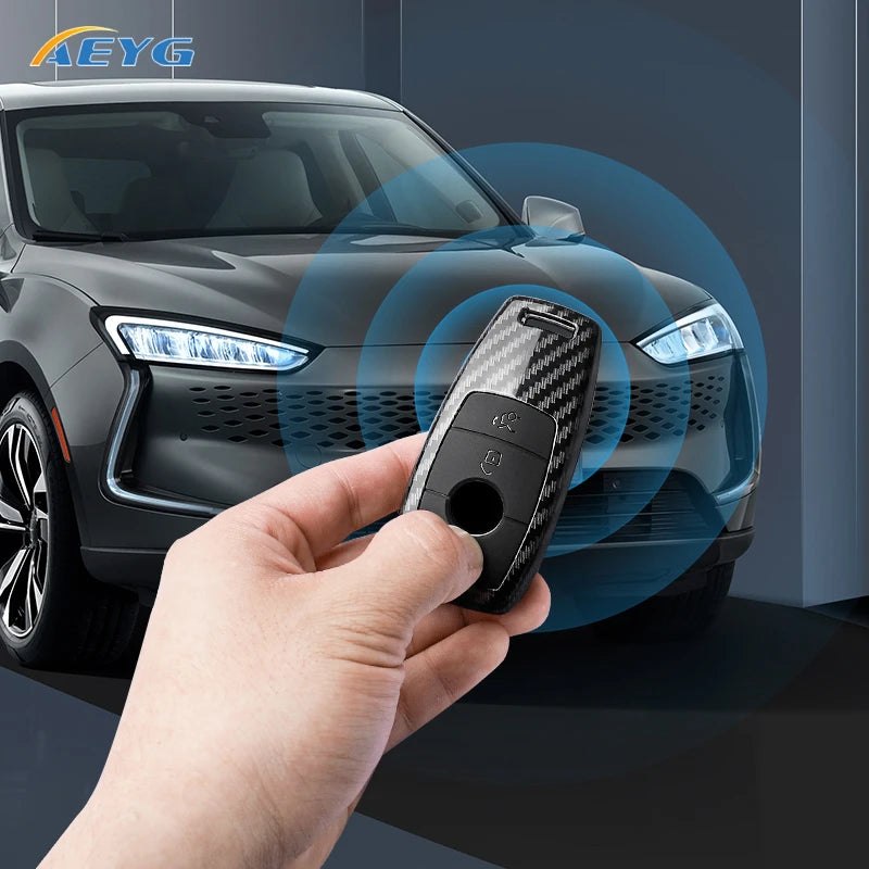 Carbon Fiber Car Key Case Cover For Mercedes Benz A C E S G GLS CLA Class W213 W177 W205 W222 X167 W176 AMG Accessories