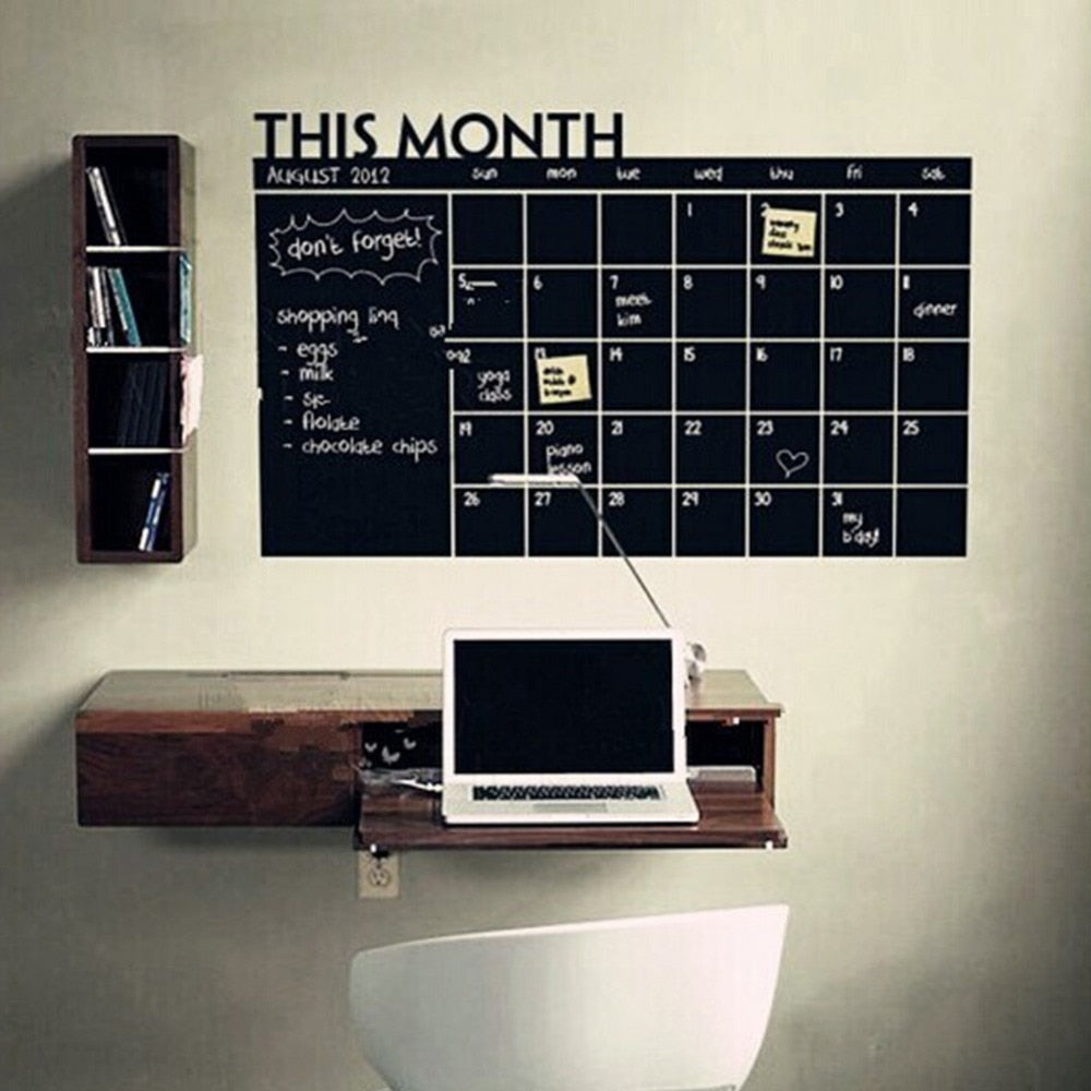 Monthly Chalkboard Calendar Wall Sticker - ESSENTIALS365