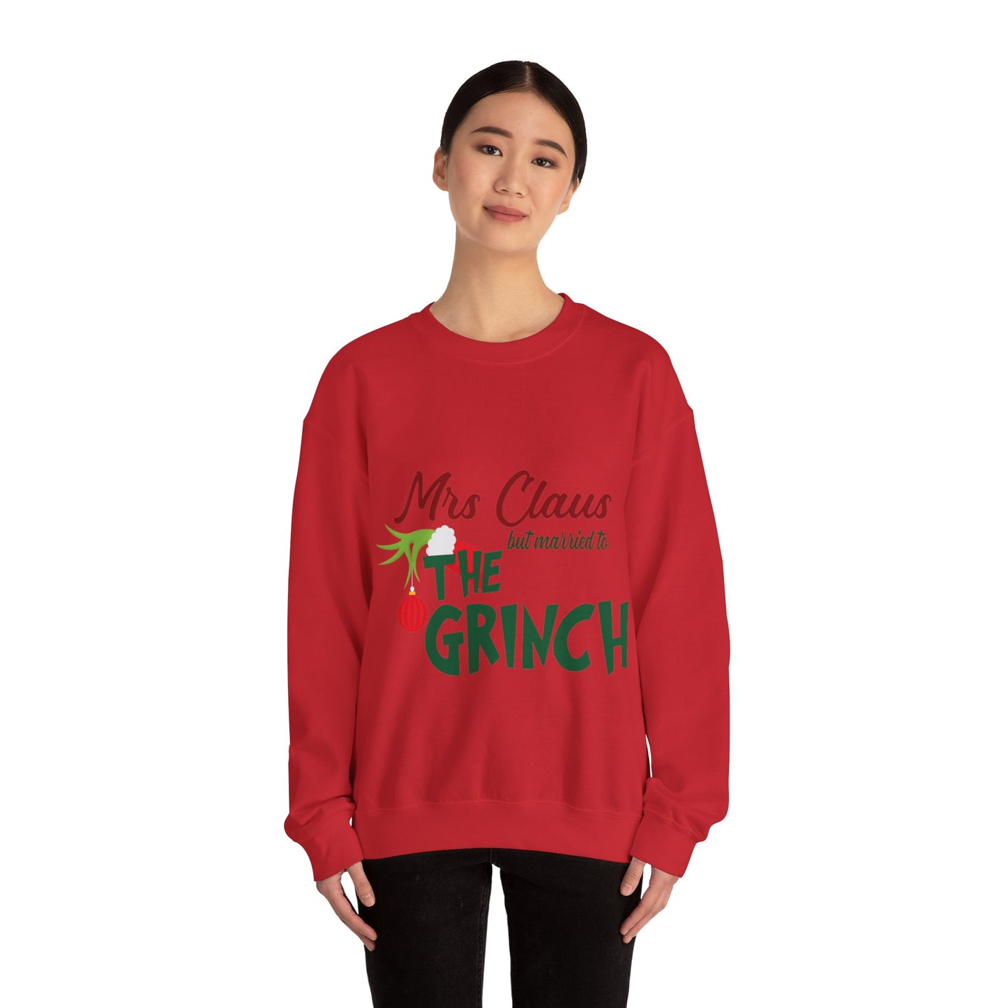 Ms Claus But Married to The Crinch  Unisex Heavy Blend™ Crewneck Sweatshirt