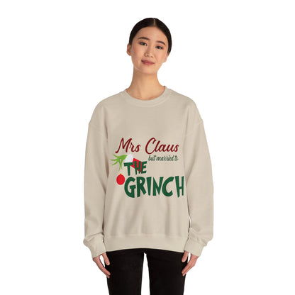 Ms Claus But Married to The Crinch  Unisex Heavy Blend™ Crewneck Sweatshirt