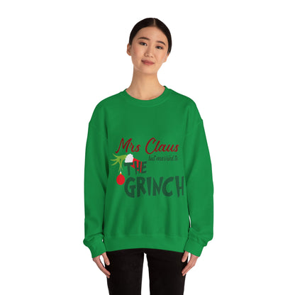 Ms Claus But Married to The Crinch  Unisex Heavy Blend™ Crewneck Sweatshirt