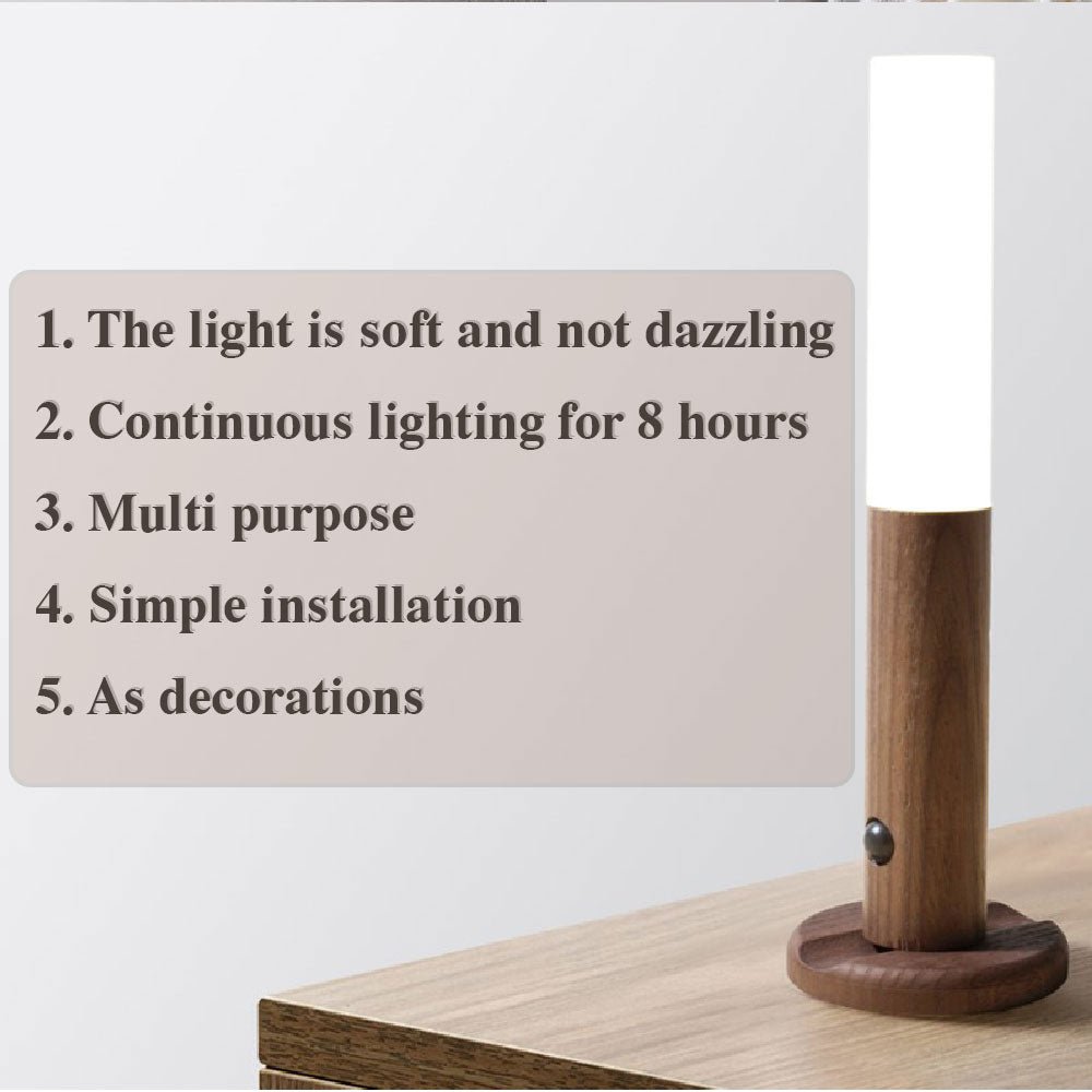 1Pc LED USB Wireless Wood Stick Night Light Motion Sensor - ESSENTIALS365