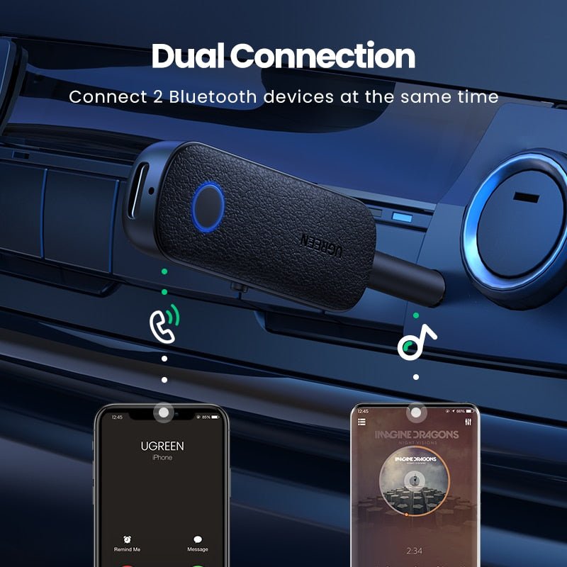 2 - in - 1 Bluetooth Adapter Transmitter Receiver Bluetooth AUX 5.0 Wireless 3.5mm Adapter Stereo for Earphones TV Car Audio - ESSENTIALS365