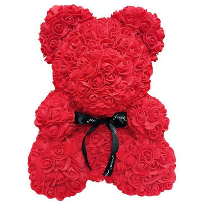 25cm Red Rose Teddy Bear Rose Flower Artificial Decoration Christmas Women Valentines Gift - ESSENTIALS365