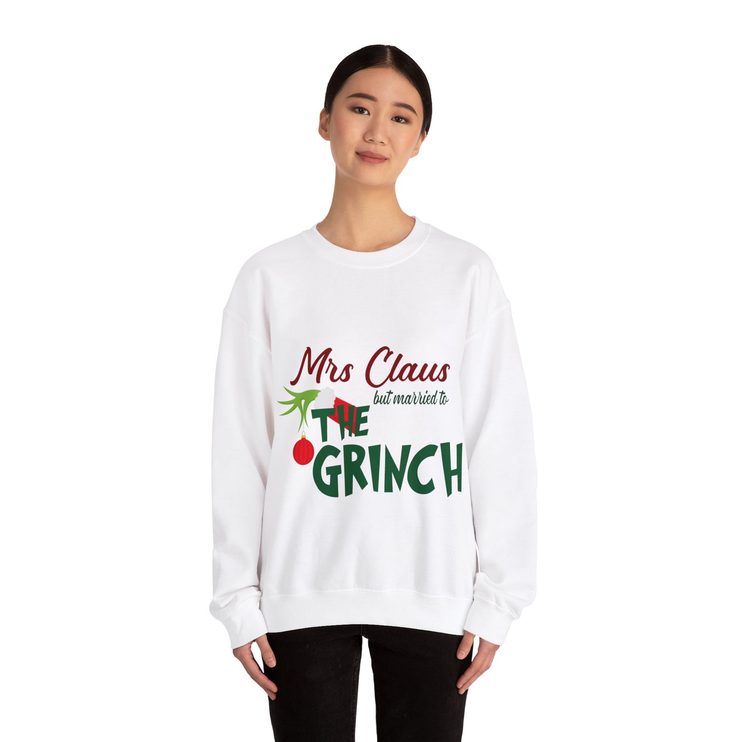 Ms Claus But Married to The Crinch  Unisex Heavy Blend™ Crewneck Sweatshirt