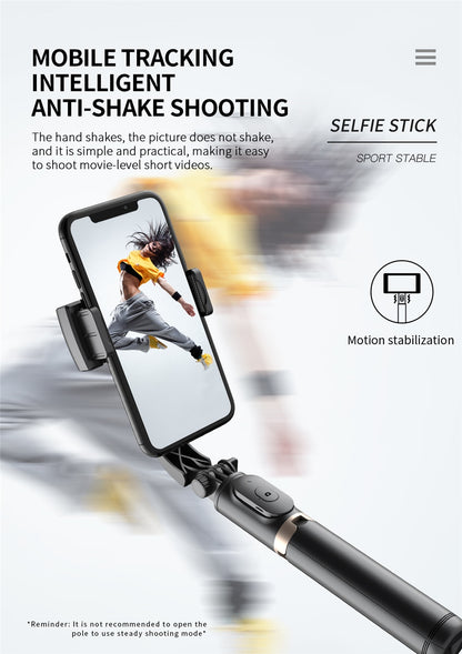 Stabilizer Selfie Stick Foldable Wireless Tripod with Bluetooth Shutter Monopod for IOS, Android