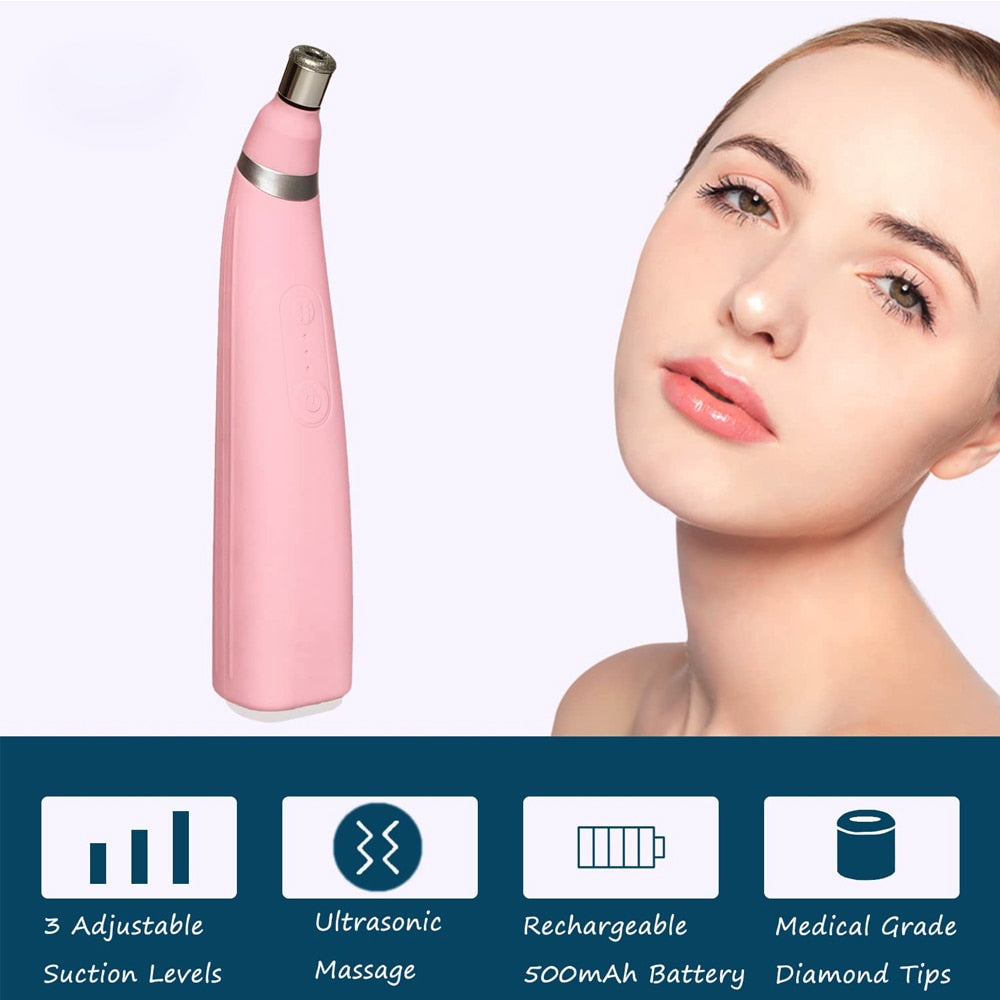 Handheld Diamond Microdermabrasion Pore Vacuum Blackhead Removal for Skin Toning Anti Aging Home Facial Treatment