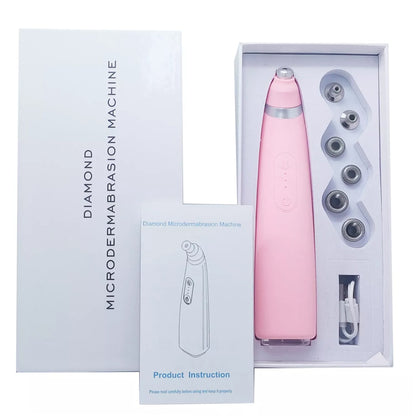 Handheld Diamond Microdermabrasion Pore Vacuum Blackhead Removal for Skin Toning Anti Aging Home Facial Treatment