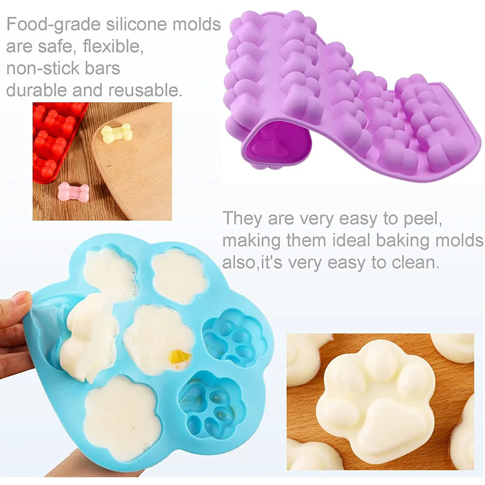 Silicone Paw Cake Bone Chcoolate Moulds Non-Stick Food Grade Candy Jelly Molds