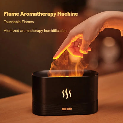 Essential Oil Flame Humidifier Ultrasonic Air Humidifier With LED Lighting Simulation Colorful Flame Fragrance Machine