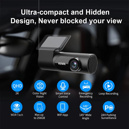 Dash Camera for Car 1440P Video Recorder Voice Control 24H Parking Mode App Control Night Vision