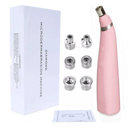 Handheld Diamond Microdermabrasion Pore Vacuum Blackhead Removal for Skin Toning Anti Aging Home Facial Treatment