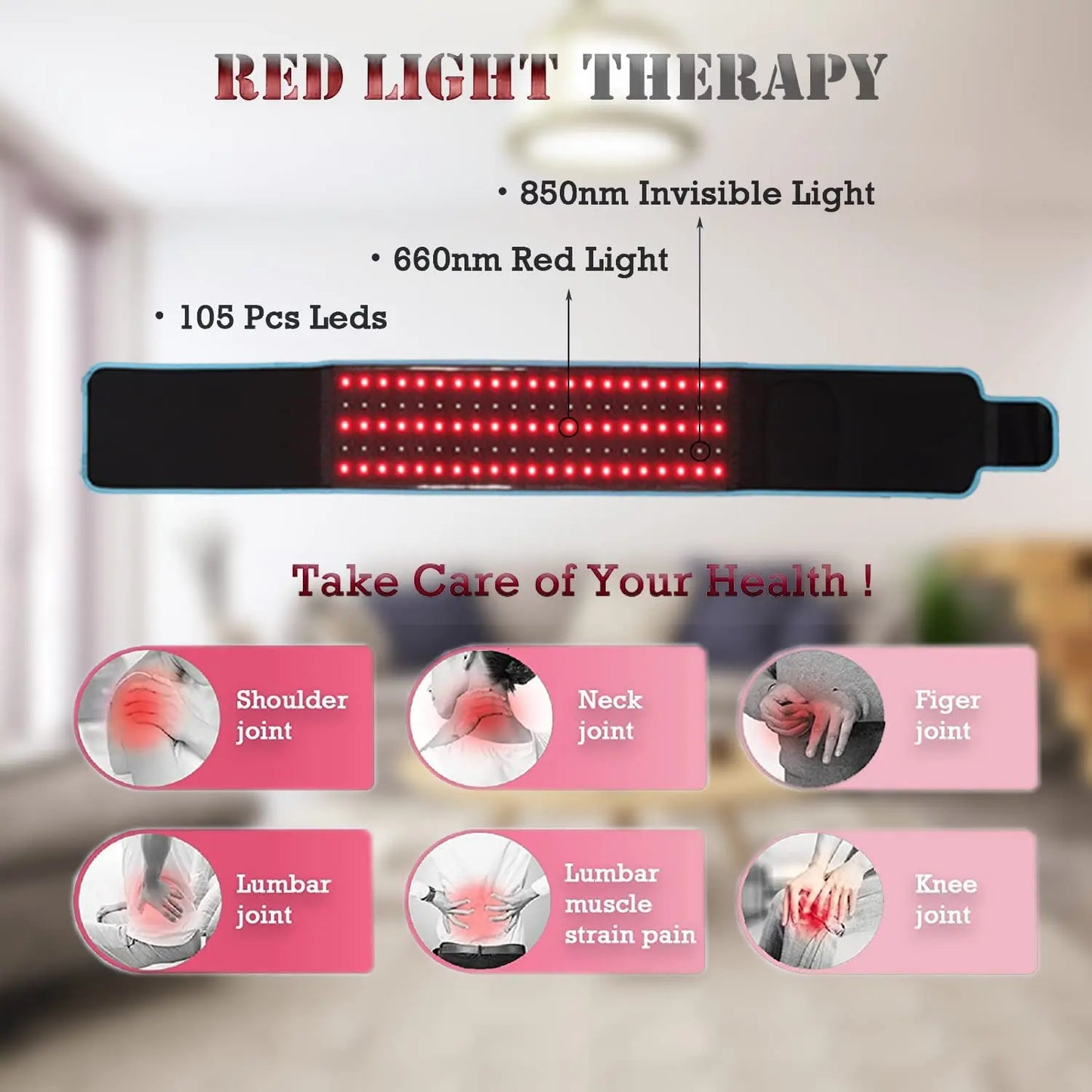 Red Light Therapy Belt| Pain Relief, Fat Reduction, Body Contouring, 660nm:850nm