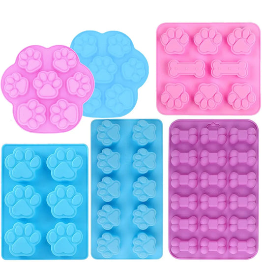 Silicone Paw Cake Bone Chcoolate Moulds Non-Stick Food Grade Candy Jelly Molds