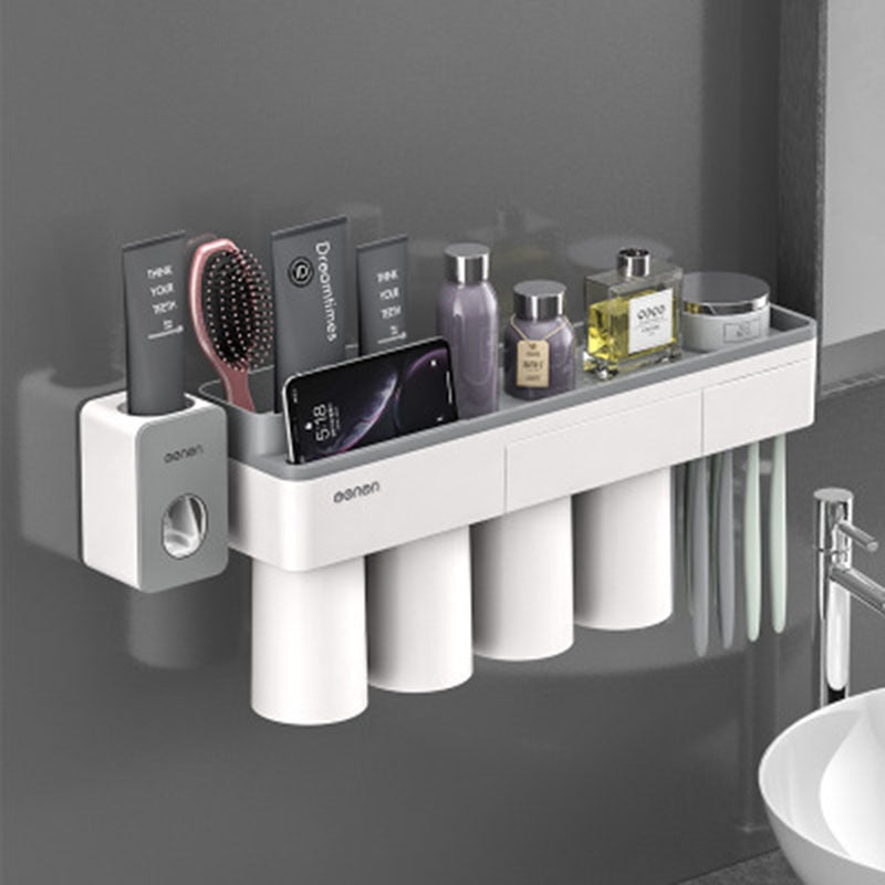 LEDFRE Toothpaste holder suction cup Wall Mounted Toothpaste Squeezer Holder Cleanser Storage Rack Bathroom Accessories Set - ESSENTIALS365