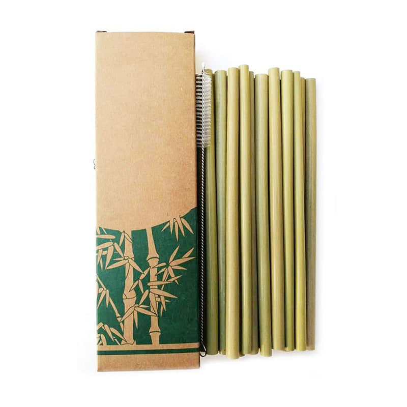 Natural organic bamboo straw set - ESSENTIALS365