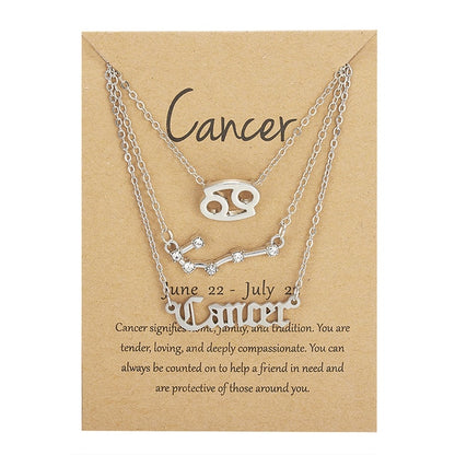 Zodiac Sign Necklace With Cardboard Card - ESSENTIALS365