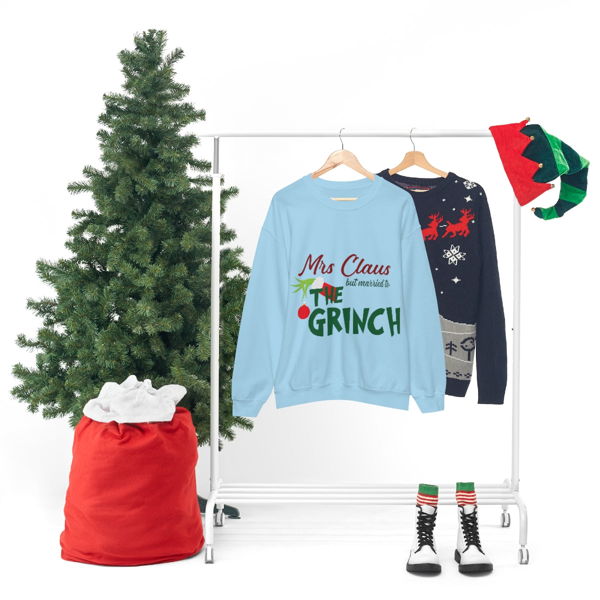 Ms Claus But Married to The Crinch  Unisex Heavy Blend™ Crewneck Sweatshirt - ESSENTIALS365