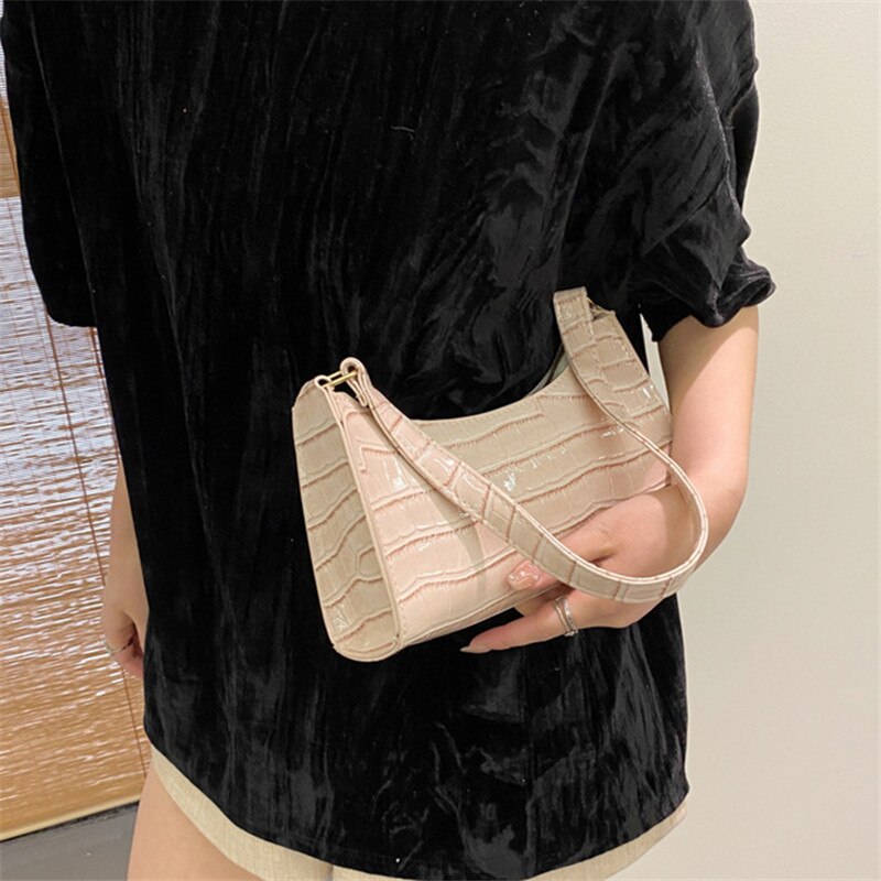 Crocodile Pattern PU Leather Handbag Female Shoulder Bag - ESSENTIALS365