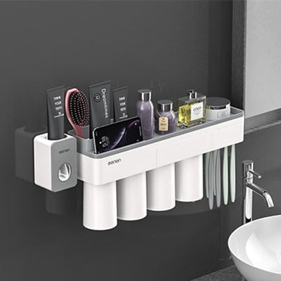 LEDFRE Toothpaste holder suction cup Wall Mounted Toothpaste Squeezer Holder Cleanser Storage Rack Bathroom Accessories Set - ESSENTIALS365