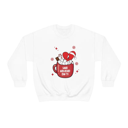 Bad Bunny Christmas Sweatshirt, Retro Vintage Bad Bunny Shirt, Una Navidad Sin Ti Sweatshirt, Pop Music lover Gift,Bad Bunny Xmas Gifts Tees - ESSENTIALS365