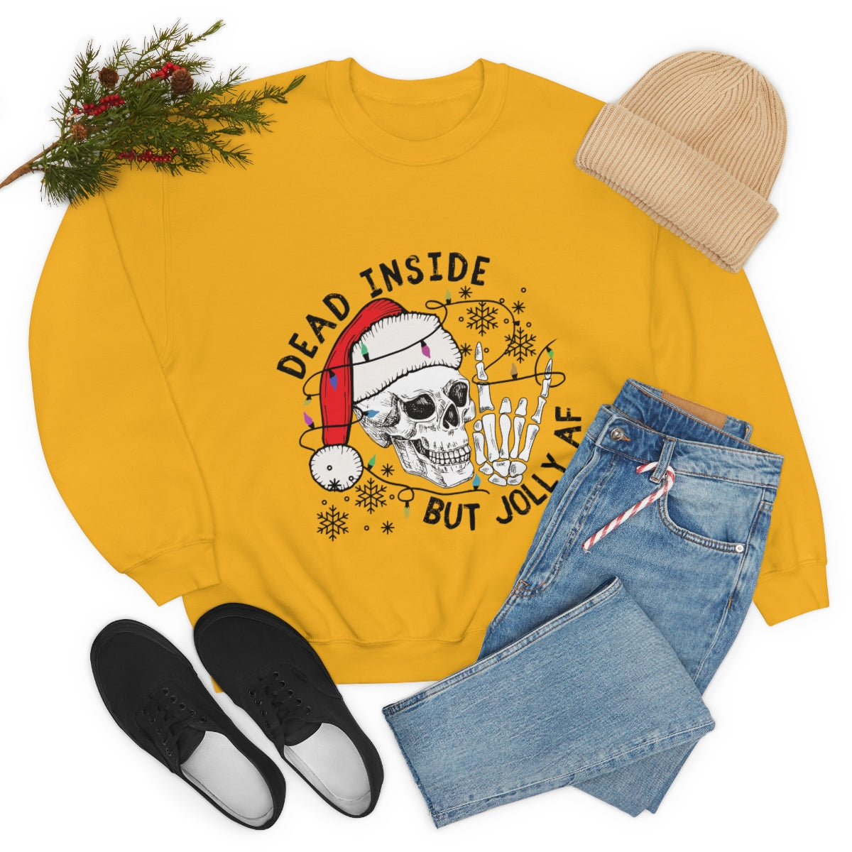 Dead Inside But Jolly AF Unisex Heavy Blend™ Crewneck Sweatshirt - ESSENTIALS365