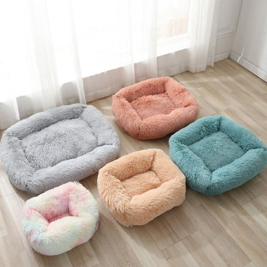 Plush Cat Bed House Warm Soft Square Cats Nest Winter Pet Cushion Mats For Small Dogs Cats Pet Basket Puppy Kennel Pets Supplies - ESSENTIALS365