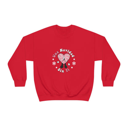 Bad Bunny Christmas Sweatshirt, Retro Vintage Bad Bunny Shirt, Una Navidad Sin Ti Sweatshirt, Pop Music lover Gift,Bad Bunny Xmas Gifts Tees - ESSENTIALS365