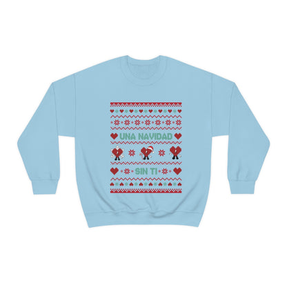 Bad Bunny Christmas Sweatshirt, Retro Vintage Bad Bunny Shirt, Una Navidad Sin Ti Sweatshirt, Pop Music lover Gift,Bad Bunny Xmas Gifts Tees - ESSENTIALS365