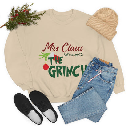 Ms Claus But Married to The Crinch  Unisex Heavy Blend™ Crewneck Sweatshirt - ESSENTIALS365