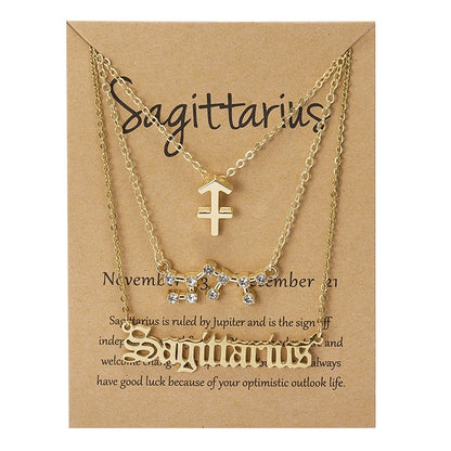 Zodiac Sign Necklace With Cardboard Card - ESSENTIALS365