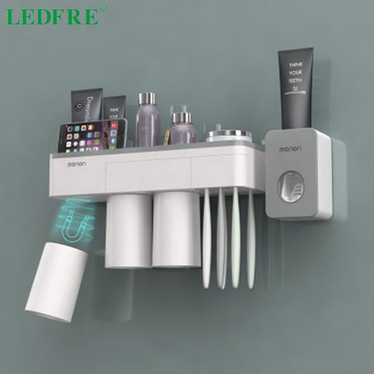 LEDFRE Toothpaste holder suction cup Wall Mounted Toothpaste Squeezer Holder Cleanser Storage Rack Bathroom Accessories Set - ESSENTIALS365