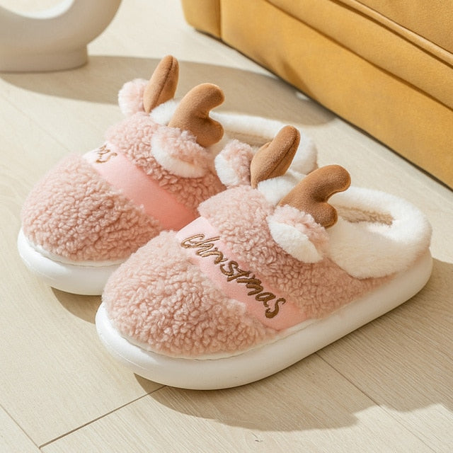 Thick Sole Christmas Deer Slippers - ESSENTIALS365