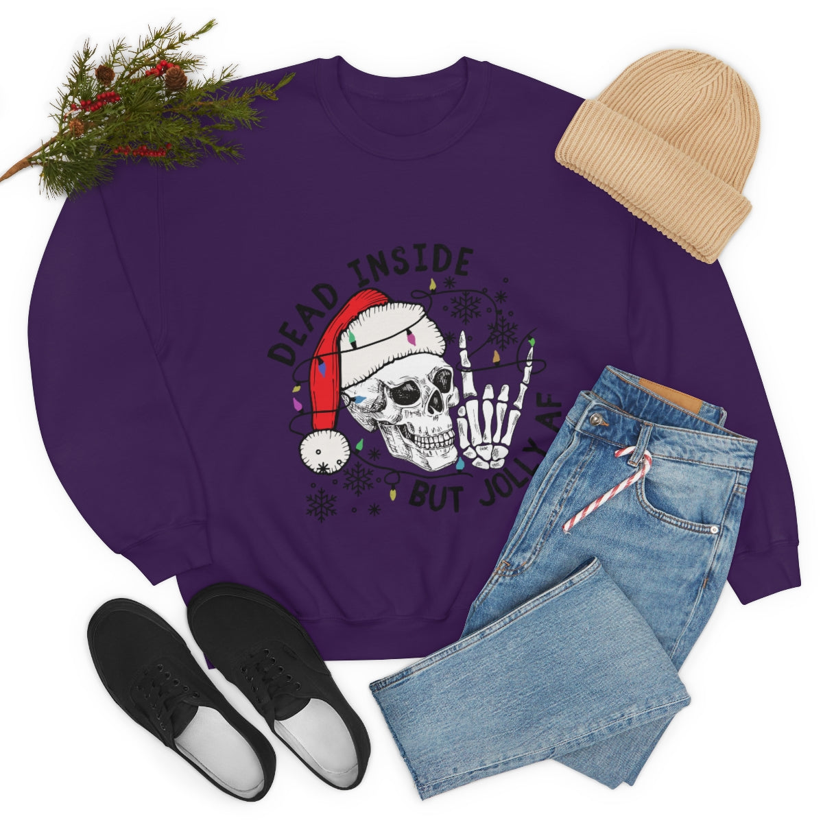 Dead Inside But Jolly AF Unisex Heavy Blend™ Crewneck Sweatshirt - ESSENTIALS365