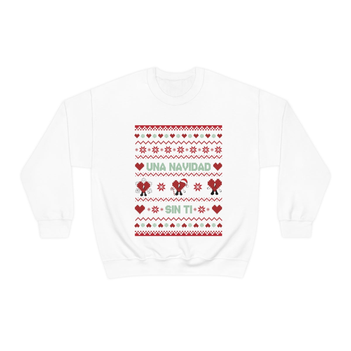 Bad Bunny Christmas Sweatshirt, Retro Vintage Bad Bunny Shirt, Una Navidad Sin Ti Sweatshirt, Pop Music lover Gift,Bad Bunny Xmas Gifts Tees - ESSENTIALS365