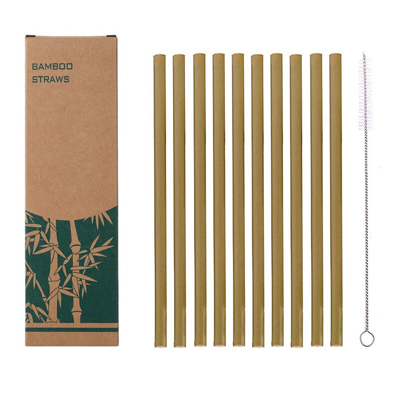 Natural organic bamboo straw set - ESSENTIALS365