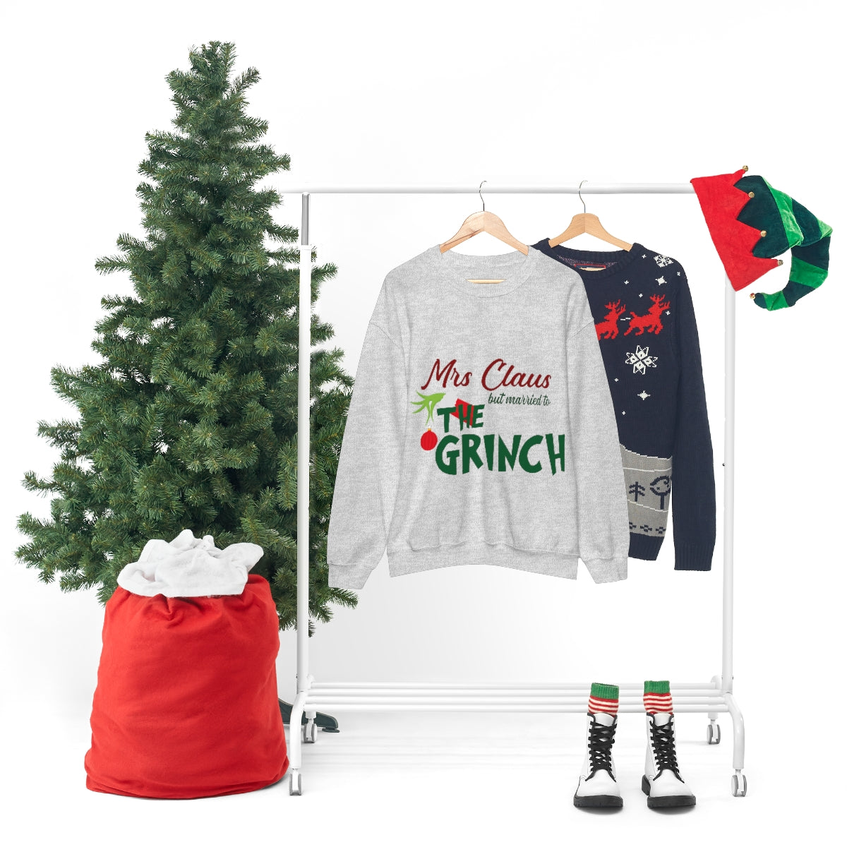 Ms Claus But Married to The Crinch  Unisex Heavy Blend™ Crewneck Sweatshirt - ESSENTIALS365