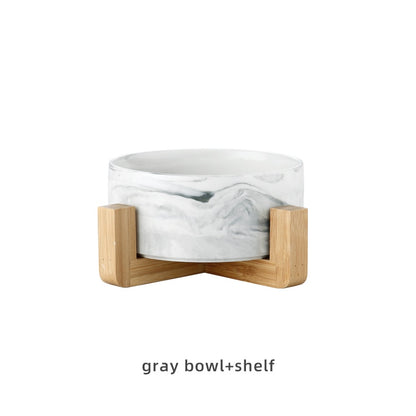 Marbling Ceramic Double Bowl For Pet - ESSENTIALS365