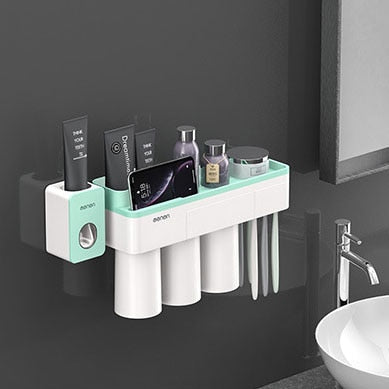 LEDFRE Toothpaste holder suction cup Wall Mounted Toothpaste Squeezer Holder Cleanser Storage Rack Bathroom Accessories Set - ESSENTIALS365