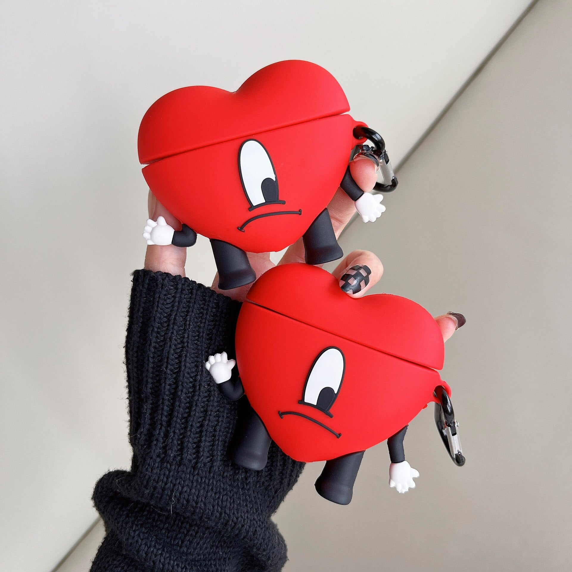 3D Red Bad Bunny Heart Earphone Case - ESSENTIALS365