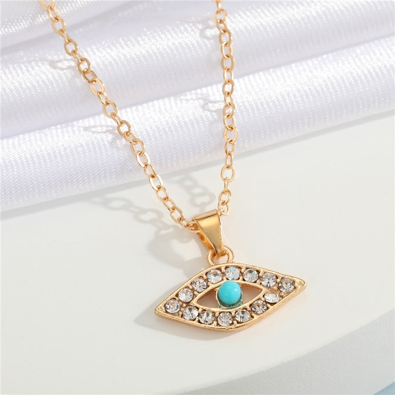 Crystal Turkish Evil Eye Necklace - ESSENTIALS365