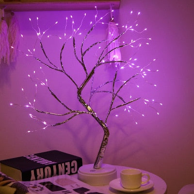 LED Night Light Mini Christmas Tree Copper Wire Garland Lamp For Kids Home Bedroom Decoration Decor Fairy Light Holiday lighting - ESSENTIALS365