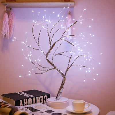 LED Night Light Mini Christmas Tree Copper Wire Garland Lamp For Kids Home Bedroom Decoration Decor Fairy Light Holiday lighting - ESSENTIALS365